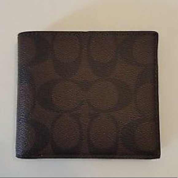 COACH Men’s Double Bill Signature PVC BROWN - Picture 5 of 6